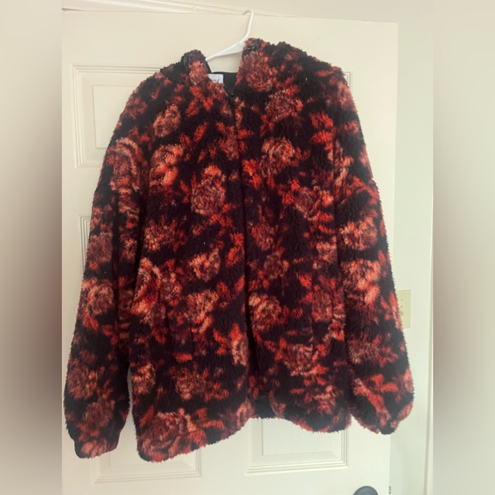 Urban Outfitters Sherpa Oversized Patterned Coat